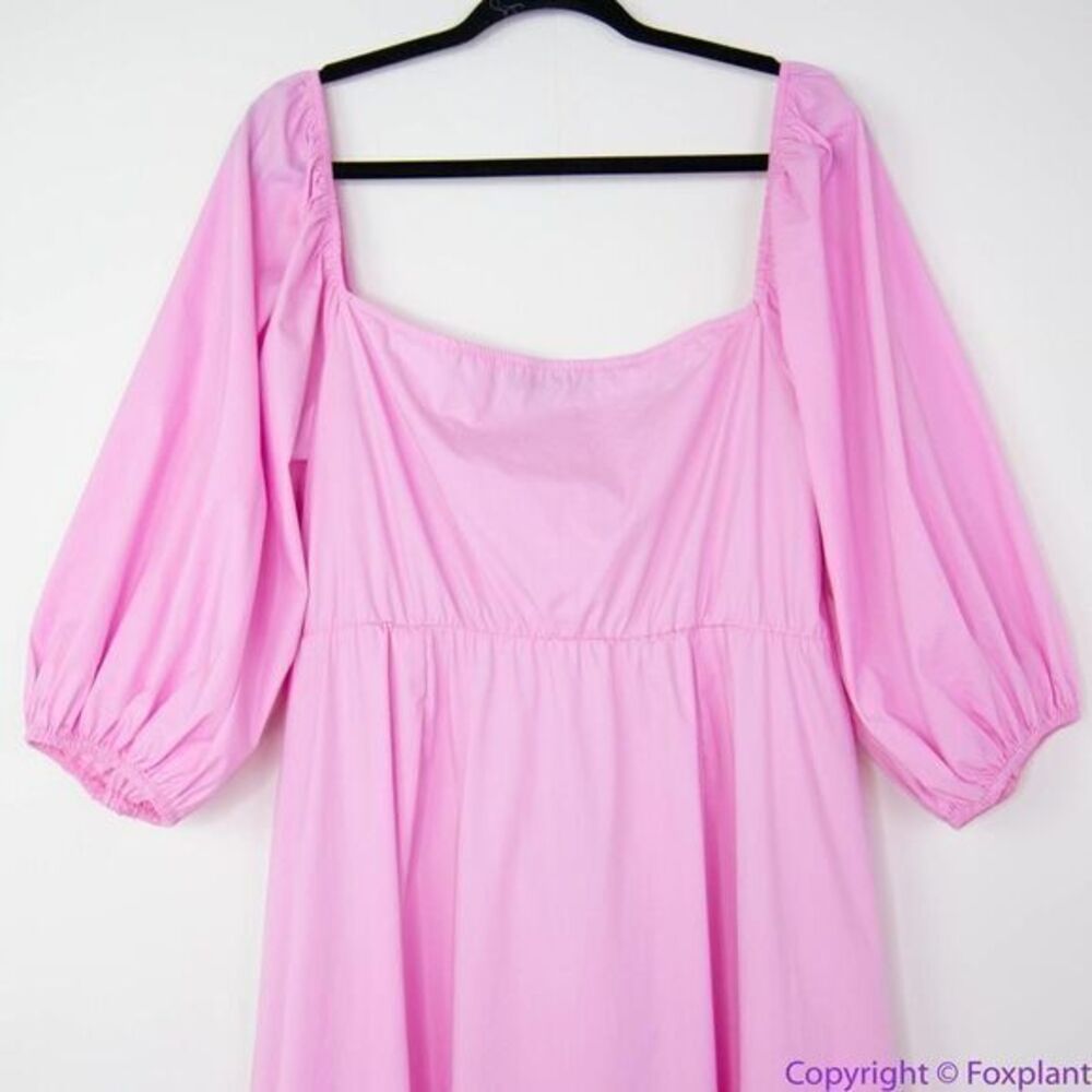 NEW Eloquii‎ pink Puff Sleeve Dress with Pocket Detail, 20 - Picture 7 of 16